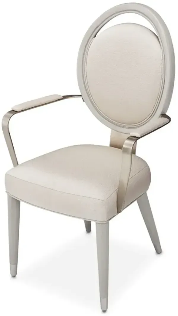 Michael Amini Eclipse Dining Arm Chair - Moonlight Gray Set of 2