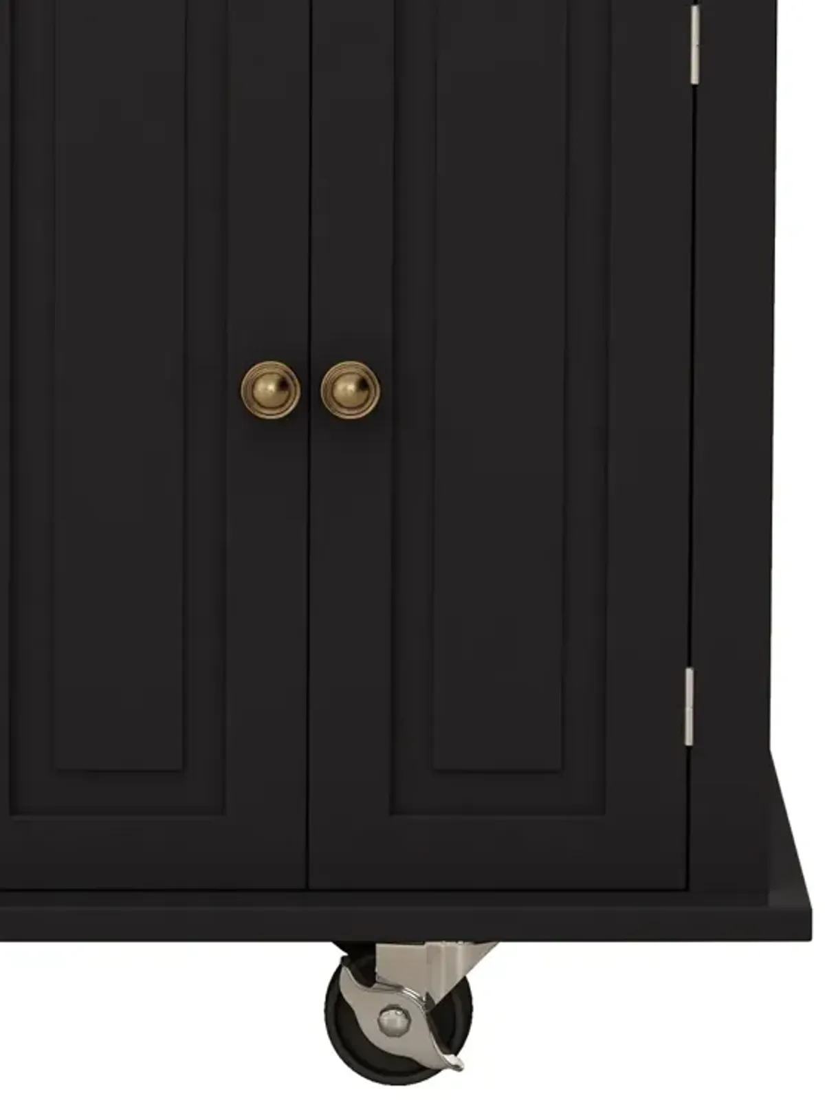 Black Kitchen Island Cart with Storage and Wheels