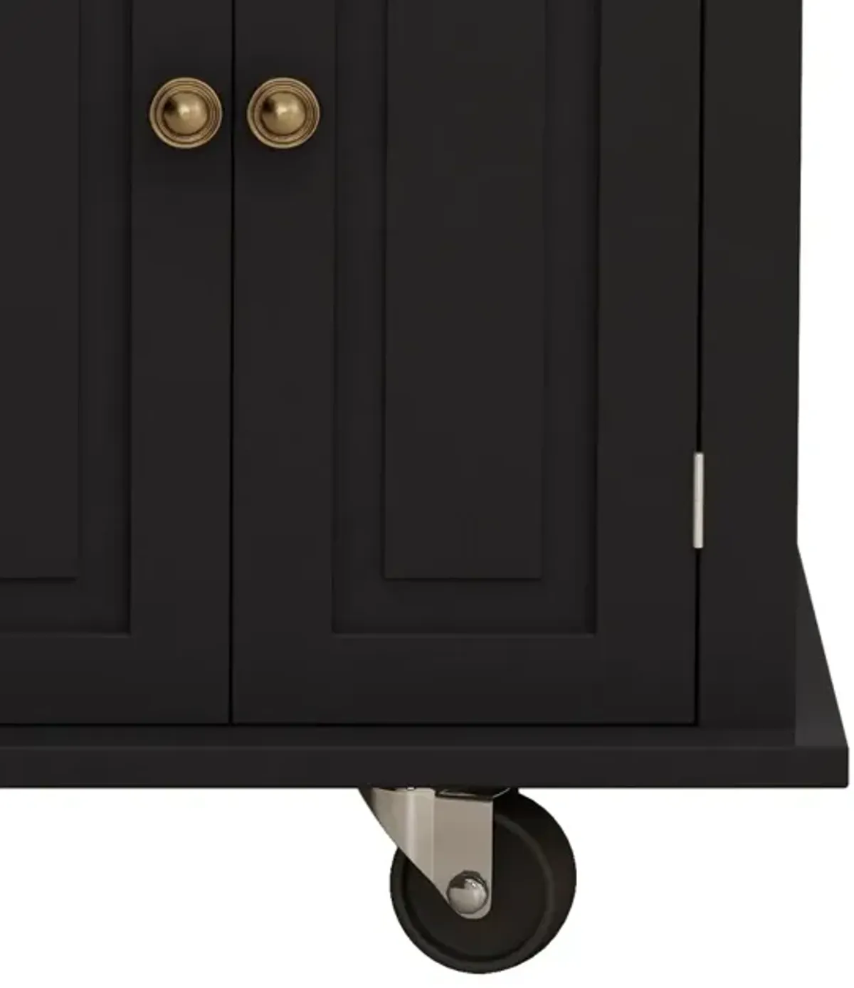 Black Kitchen Island Cart with Storage and Wheels