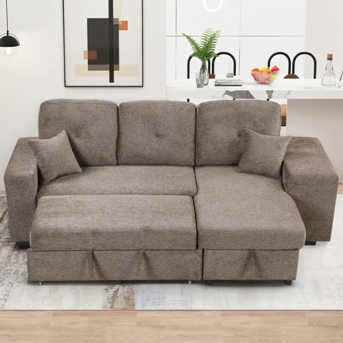 Merax Reversible Sleeper Sectional Sofa Bed