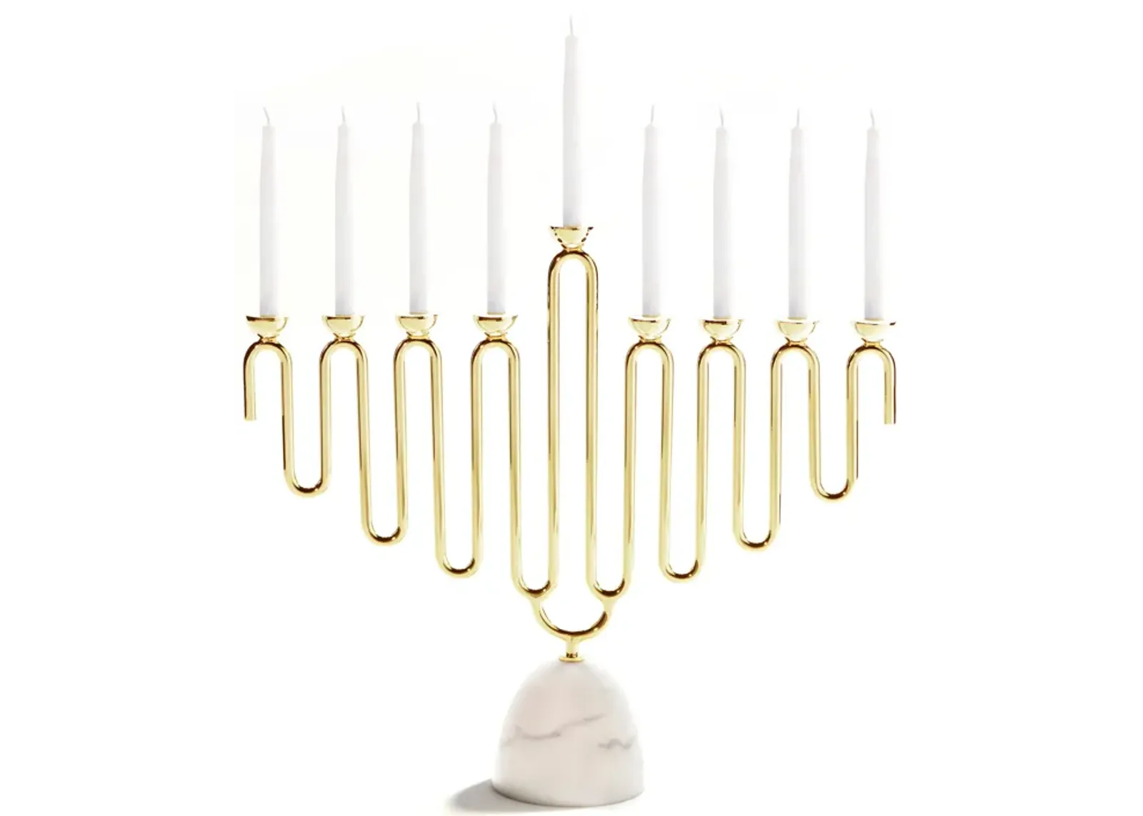 Coluna Menorah, Marble & Gold