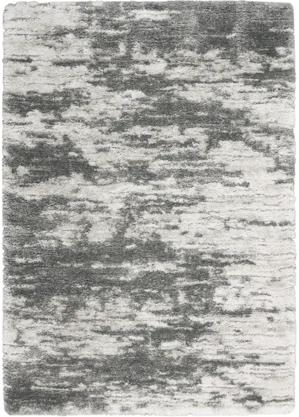 Dreamy Shag DRS02 Charcoal/Ivory 5'3" x 7'3" Rug