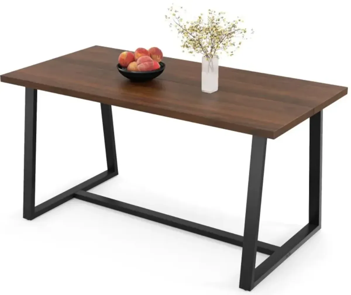 Hivvago Large Dining Table with Heavy-duty Metal Frame and Anti-slip Foot Pads