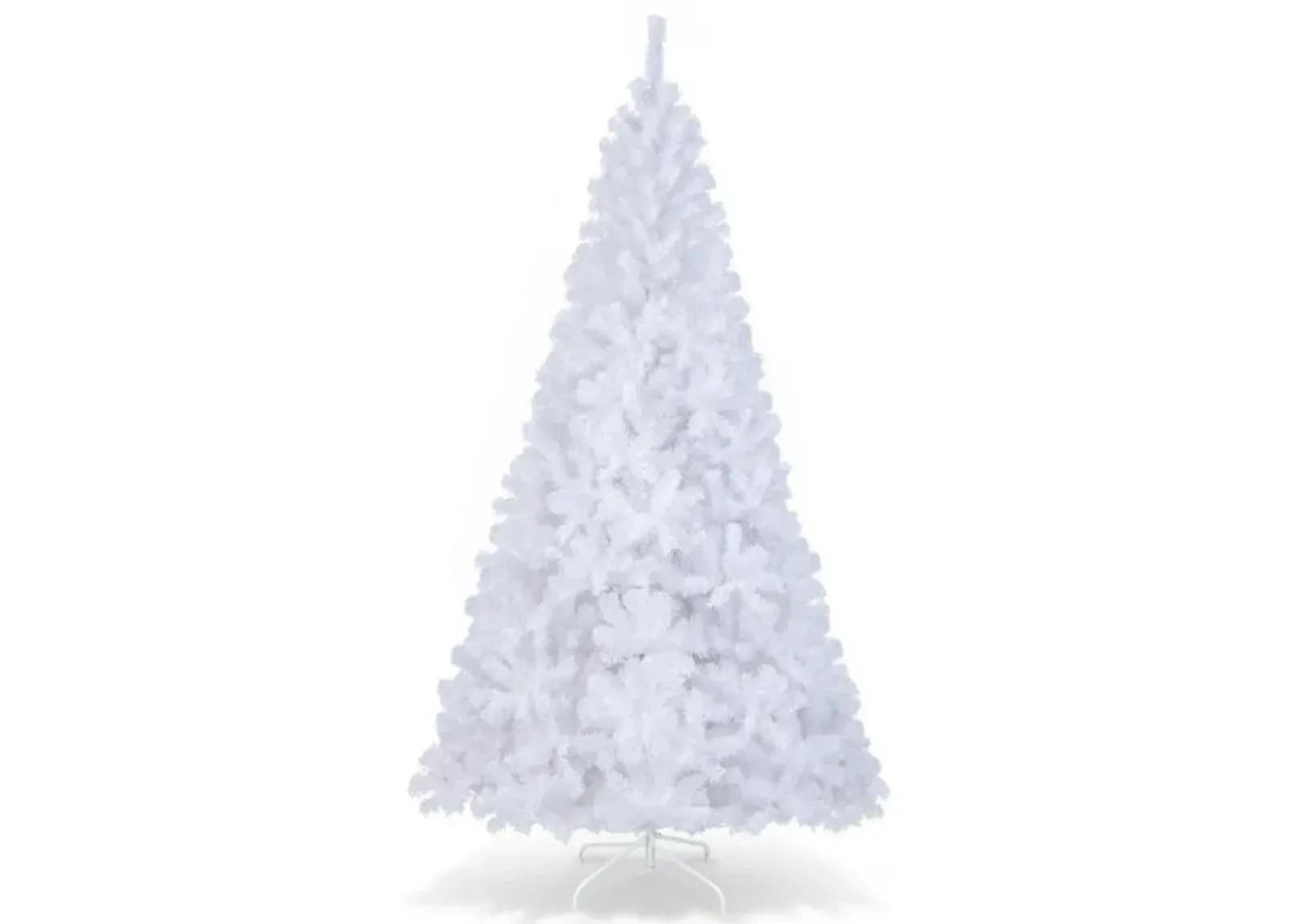 Hivvago 5/6/7/8 Feet White Christmas Tree with Solid Metal Legs