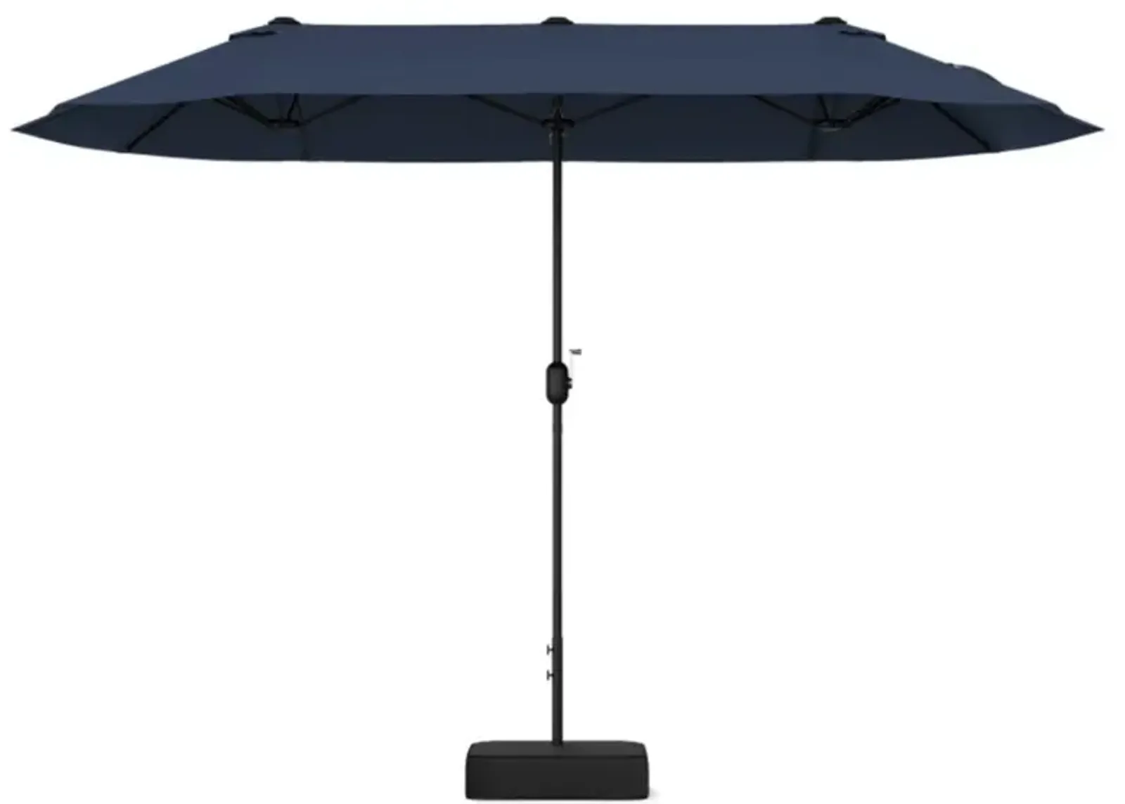 Hivvago 13 Feet Double-Sided Patio Twin Table Umbrella with Crank Handle