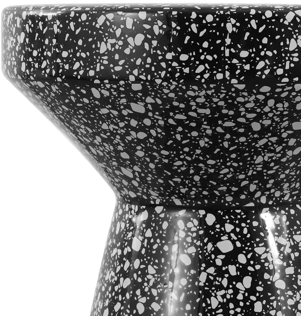 Xenia Modern Bohemian Terrazzo Indoor/Outdoor Drum Accent Table