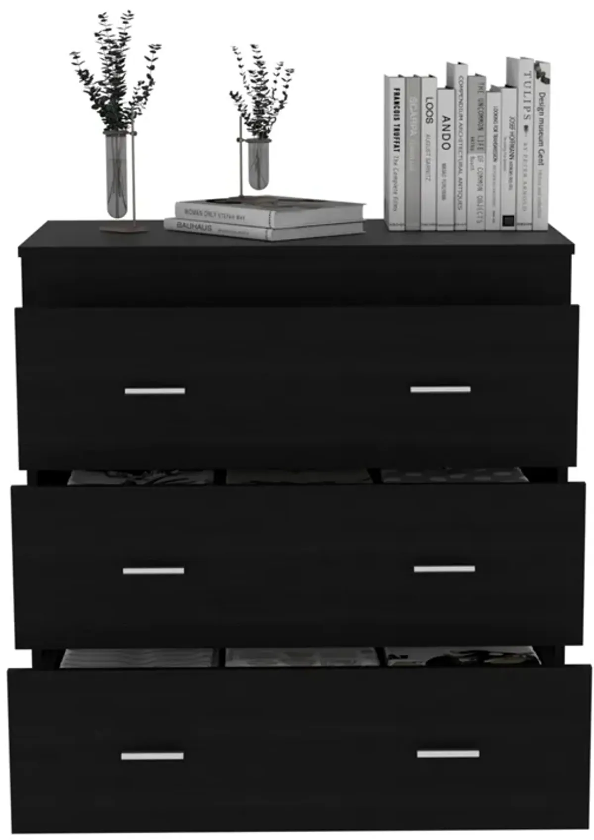 Three Drawer Dresser Litress, Bedroom, Black