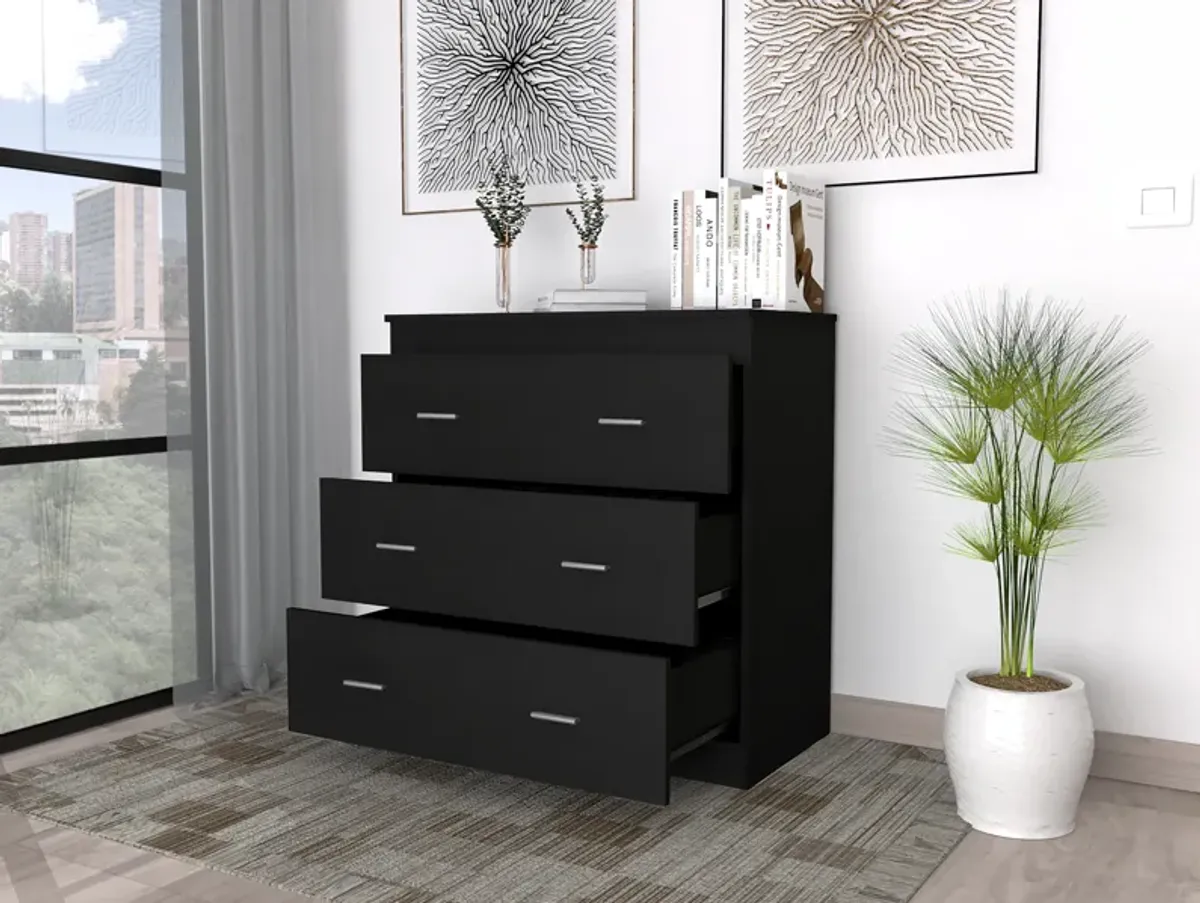 Three Drawer Dresser Litress, Bedroom, Black