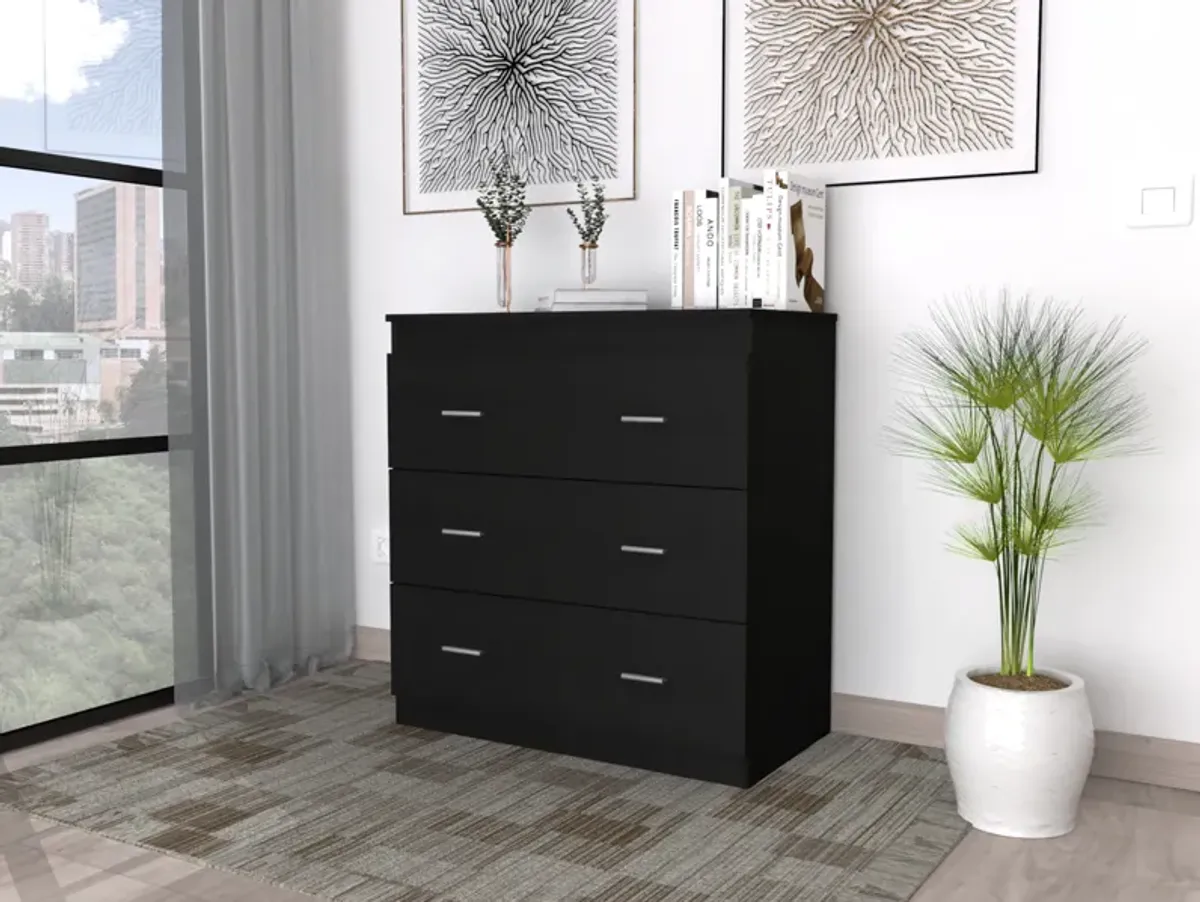 Three Drawer Dresser Litress, Bedroom, Black