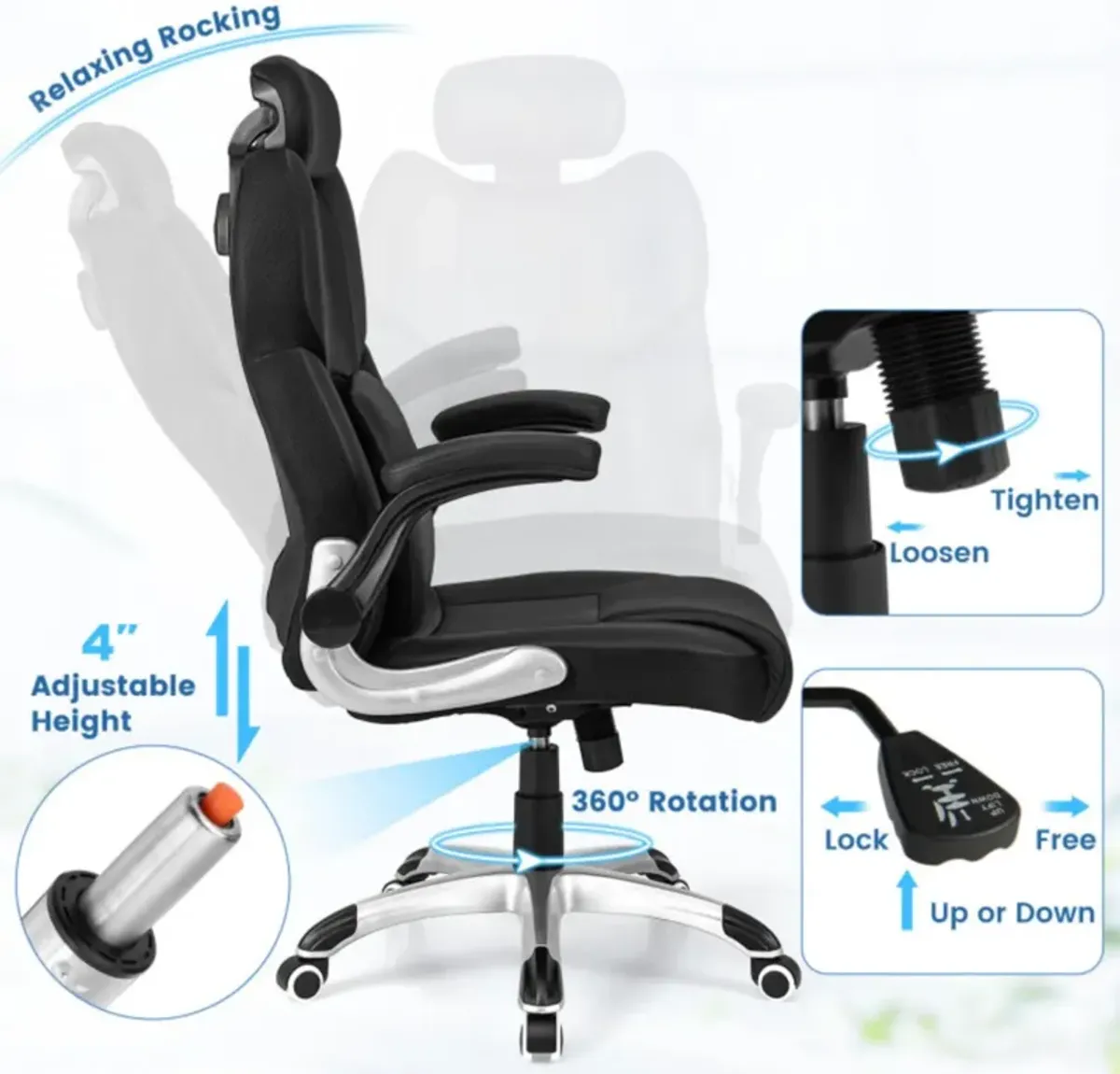 Hivvago Kneading Massage Office Chair with Adjustable Headrest