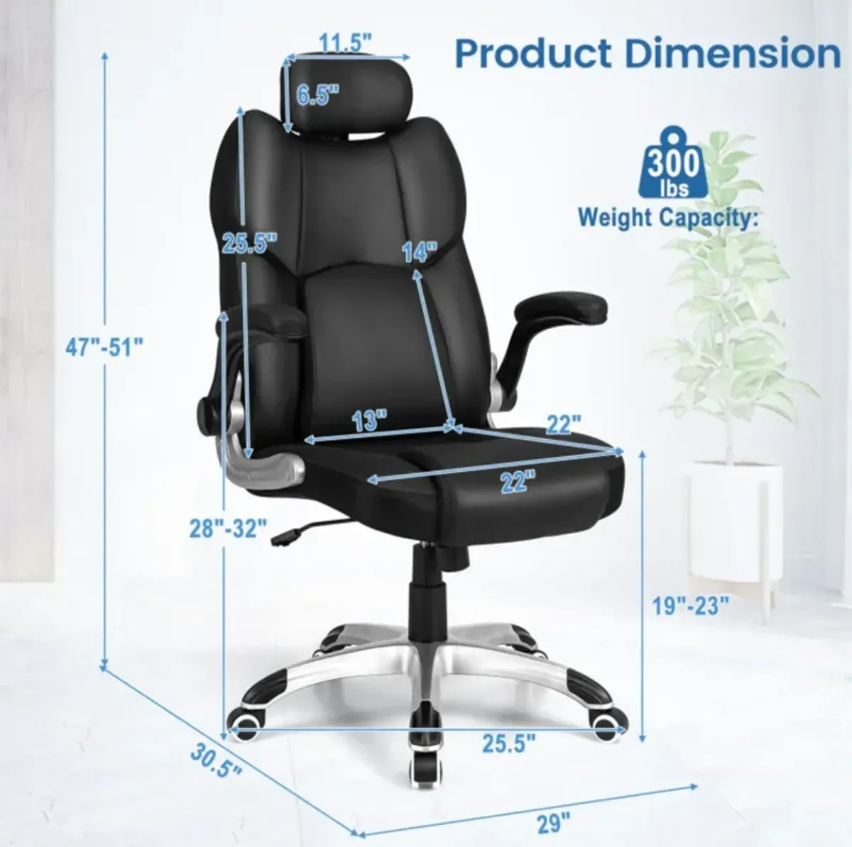 Hivvago Kneading Massage Office Chair with Adjustable Headrest