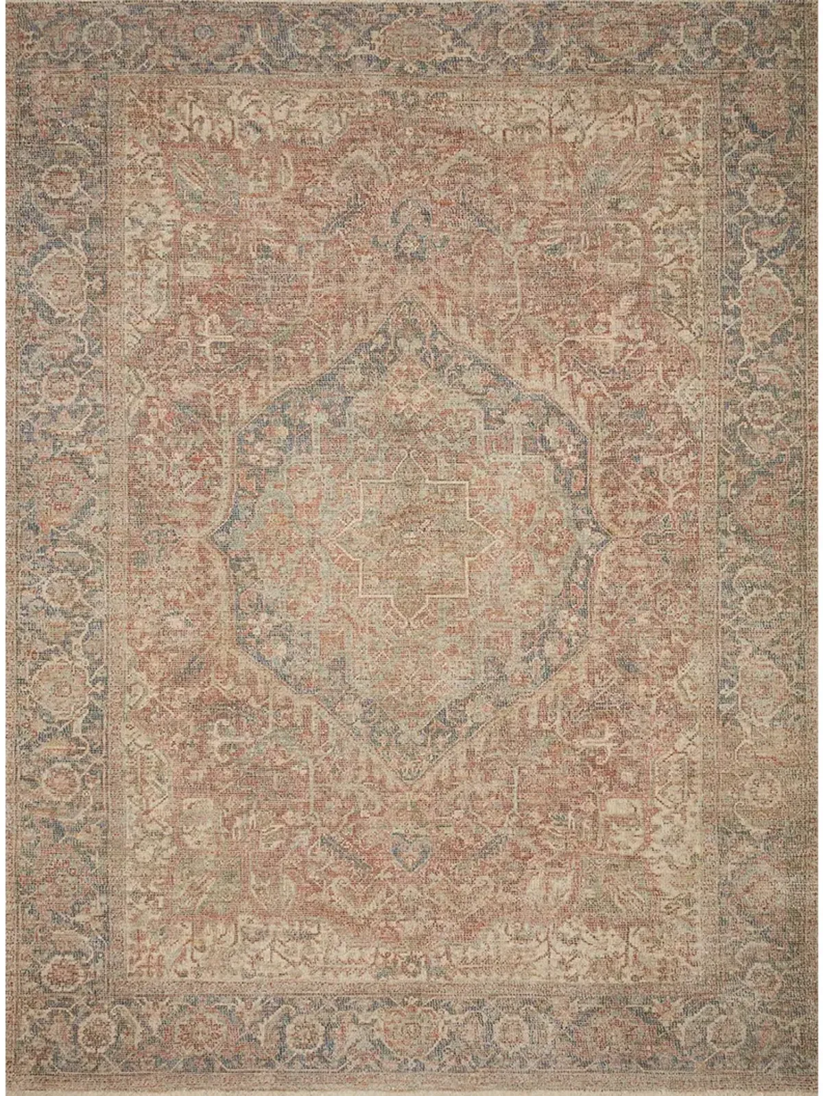 Priya PRY07 Brick/Navy 3'6" x 5'6" Rug