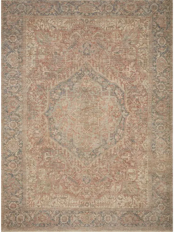 Priya PRY07 Brick/Navy 3'6" x 5'6" Rug