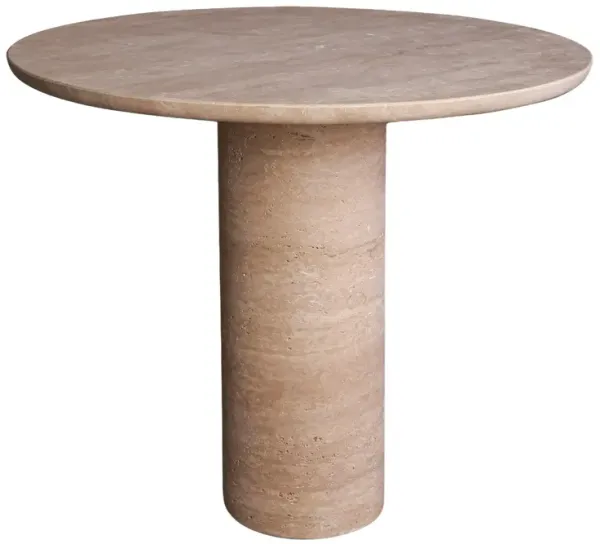 Round Travertine Dining Table 35.4"