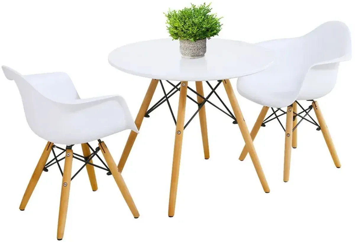 3 Pieces Kid's Modern Round Table Chair Set