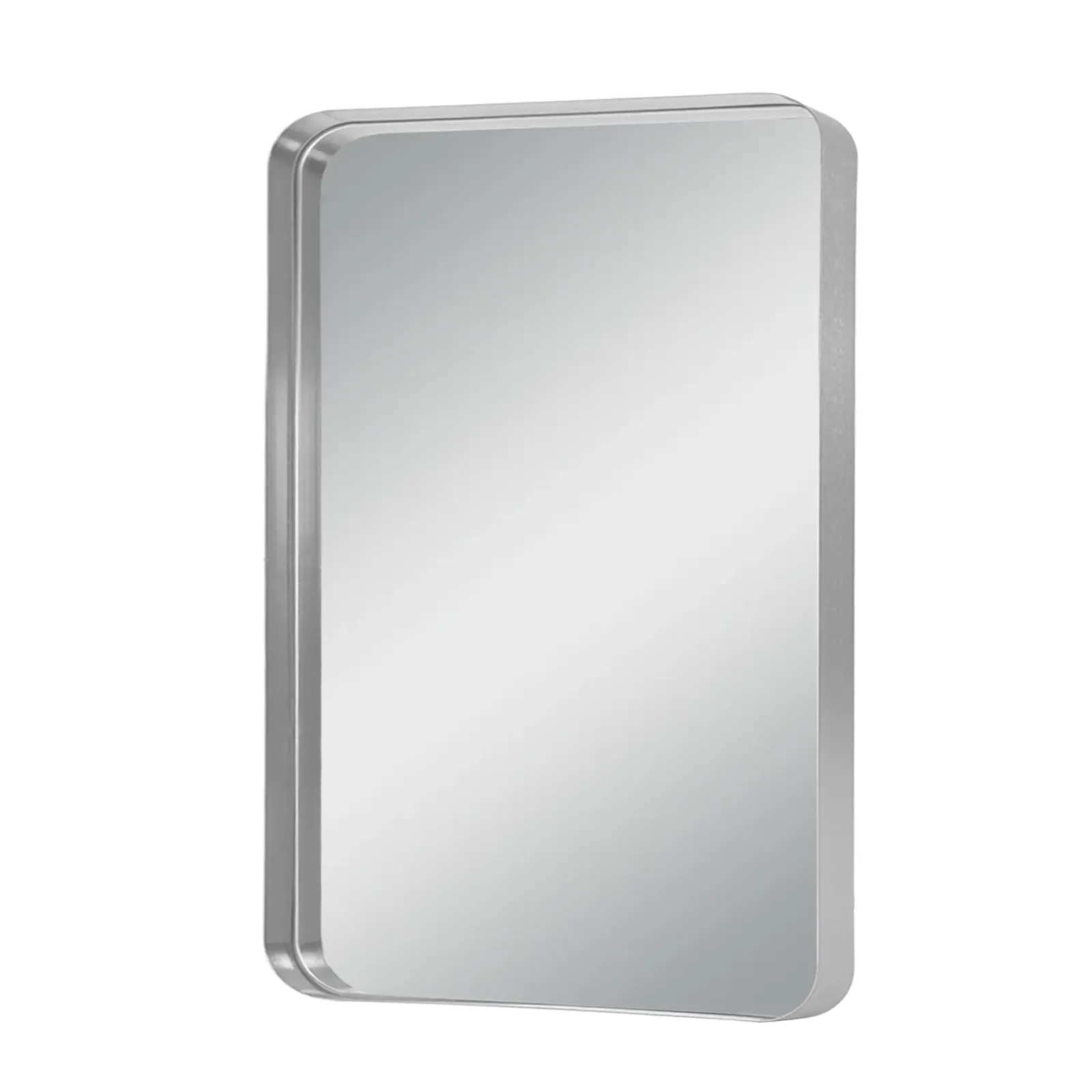 32*22 Morden Rectangle Alloy Aluminium  Framed Silver Wall-Mounted Vanity Mirror