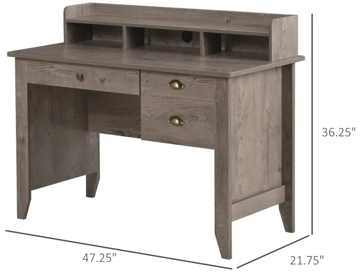 Multifunctional Desk: Computer Workstation with Drawers and Cable Management