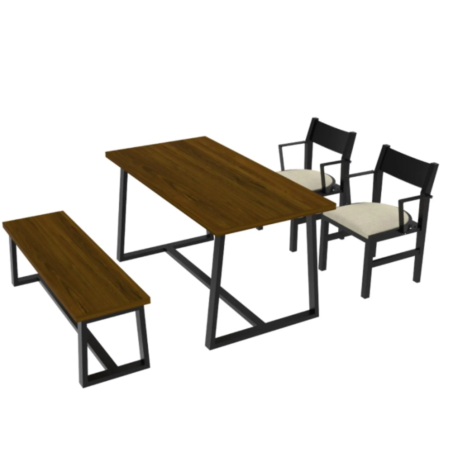 Hivvago 4-Person Dining Table Set with Chairs and Bench