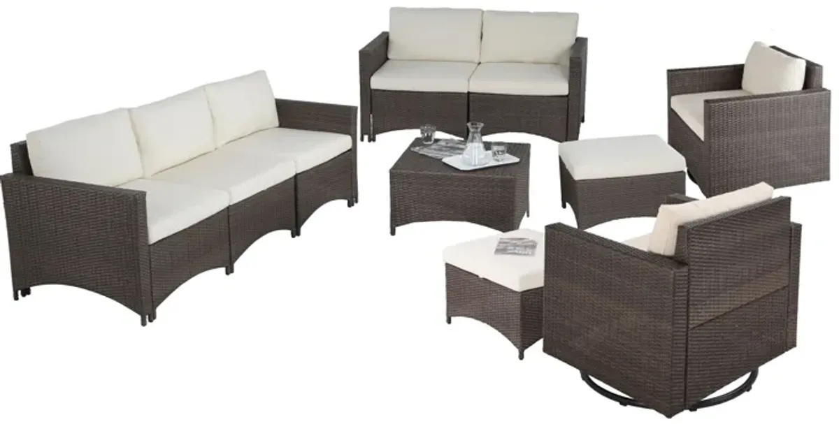 Studio Shine Collection 1 sofa 3 seater, 1 loveseat, 2 Swivel Chairs, 1 Ottoman and 1 Coffee Table