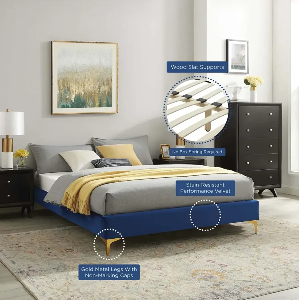 Modway - Neena Performance Velvet King Bed