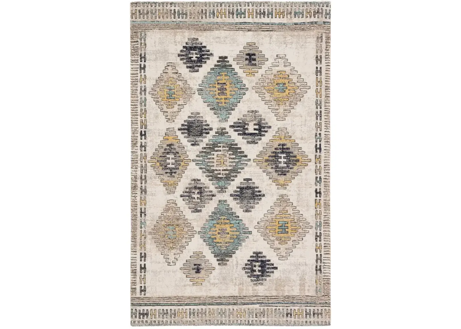 Polaris Dez Blue 2'8" x 10' Runner Rug