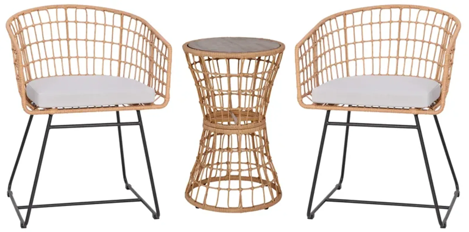 3PC Natural Rattan Bistro Set