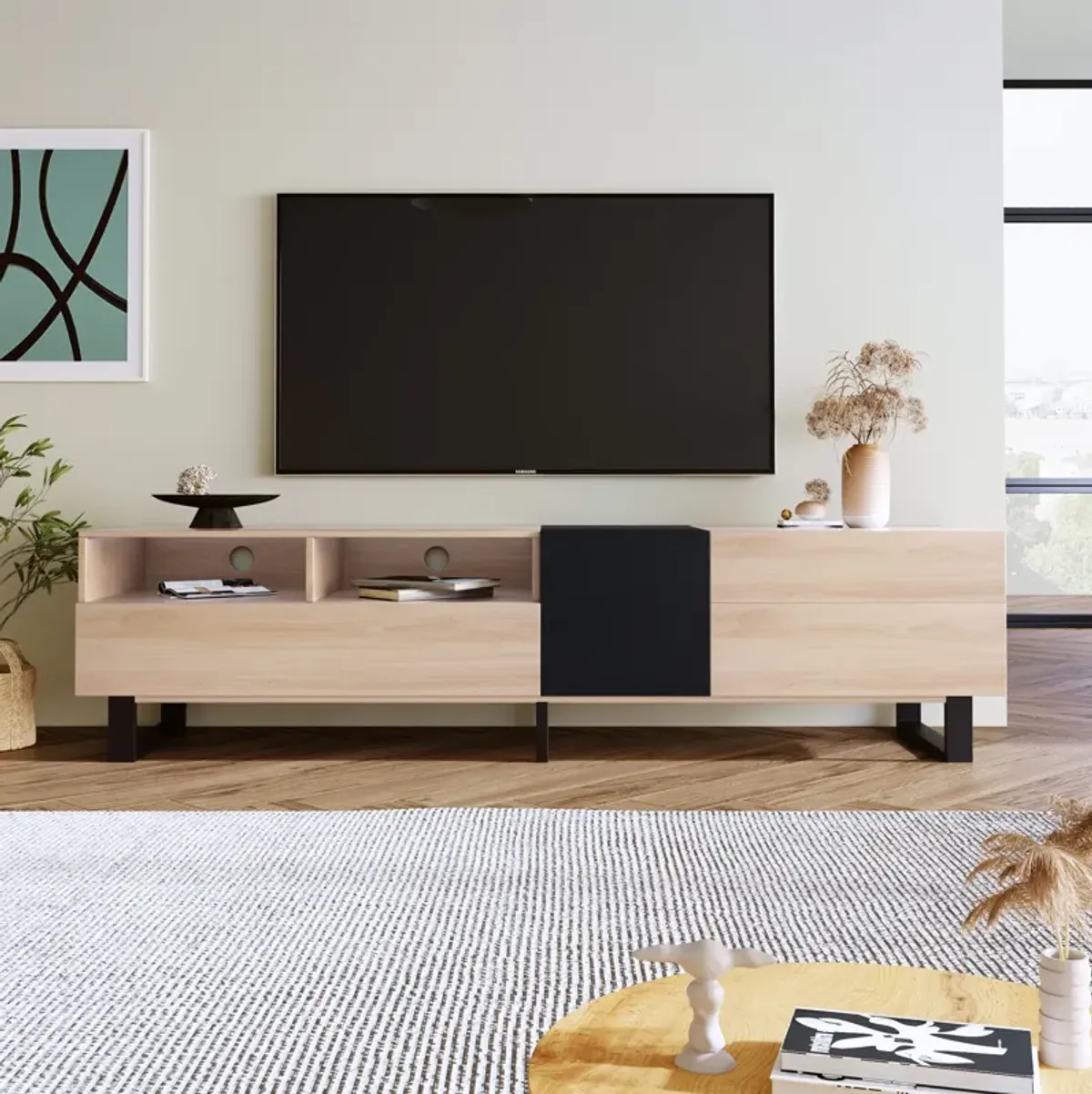 MeraxModern Media Console Table TV Stand