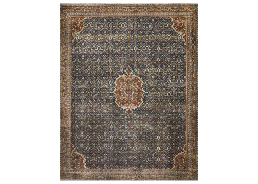 Layla LAY09 Cobalt Blue/Spice 2'6" x 9'6" Rug