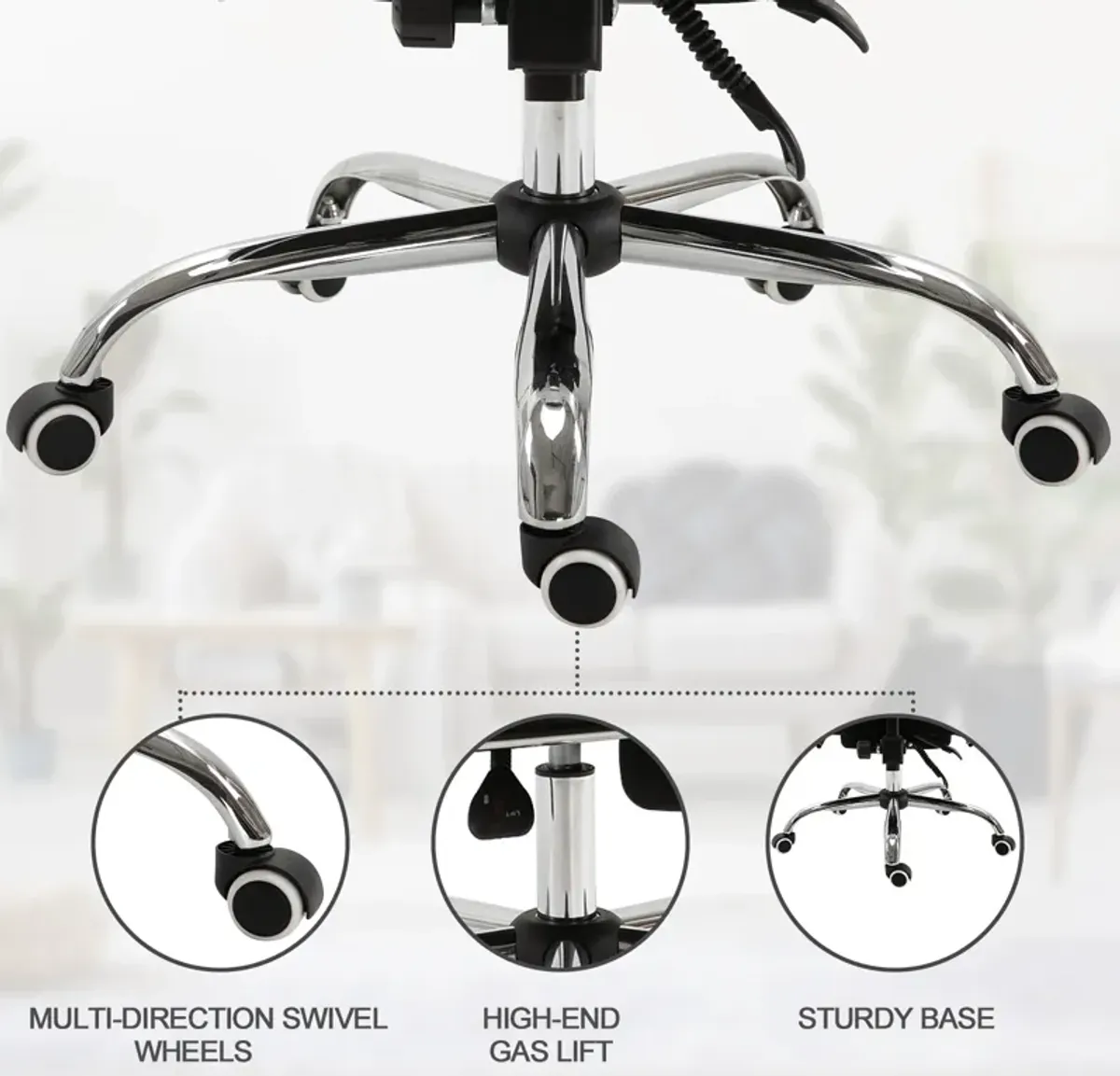 Ergonomically Designed Office Working Desk Chair w/ Back Angle Adjustment