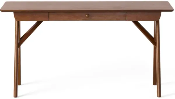 Streamdale Modern A-Frame Desk with Storage in Rubberwood