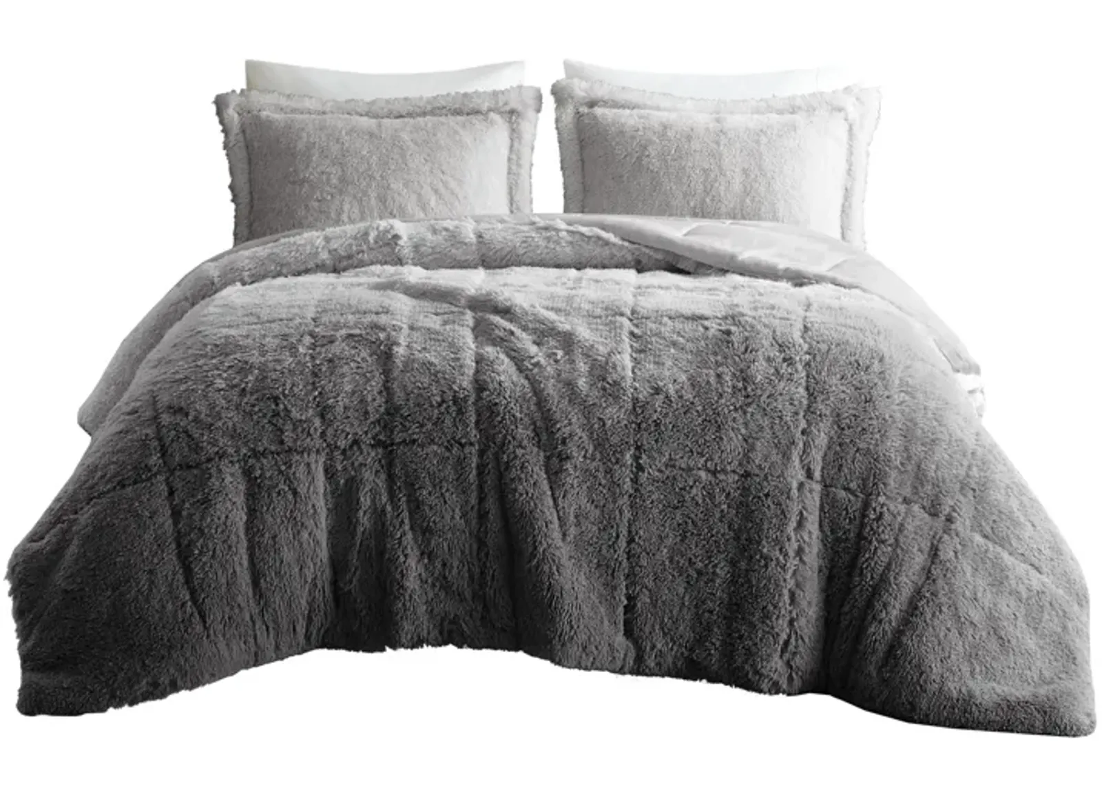 Gracie Mills Ethel Faux Fur Ombre Shag Comforter Set