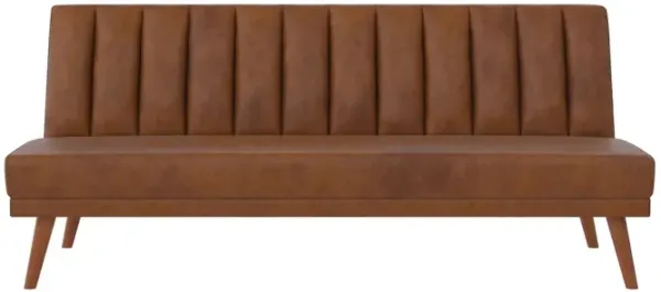Novogratz Brittany Armless Futon, Black Faux Leather