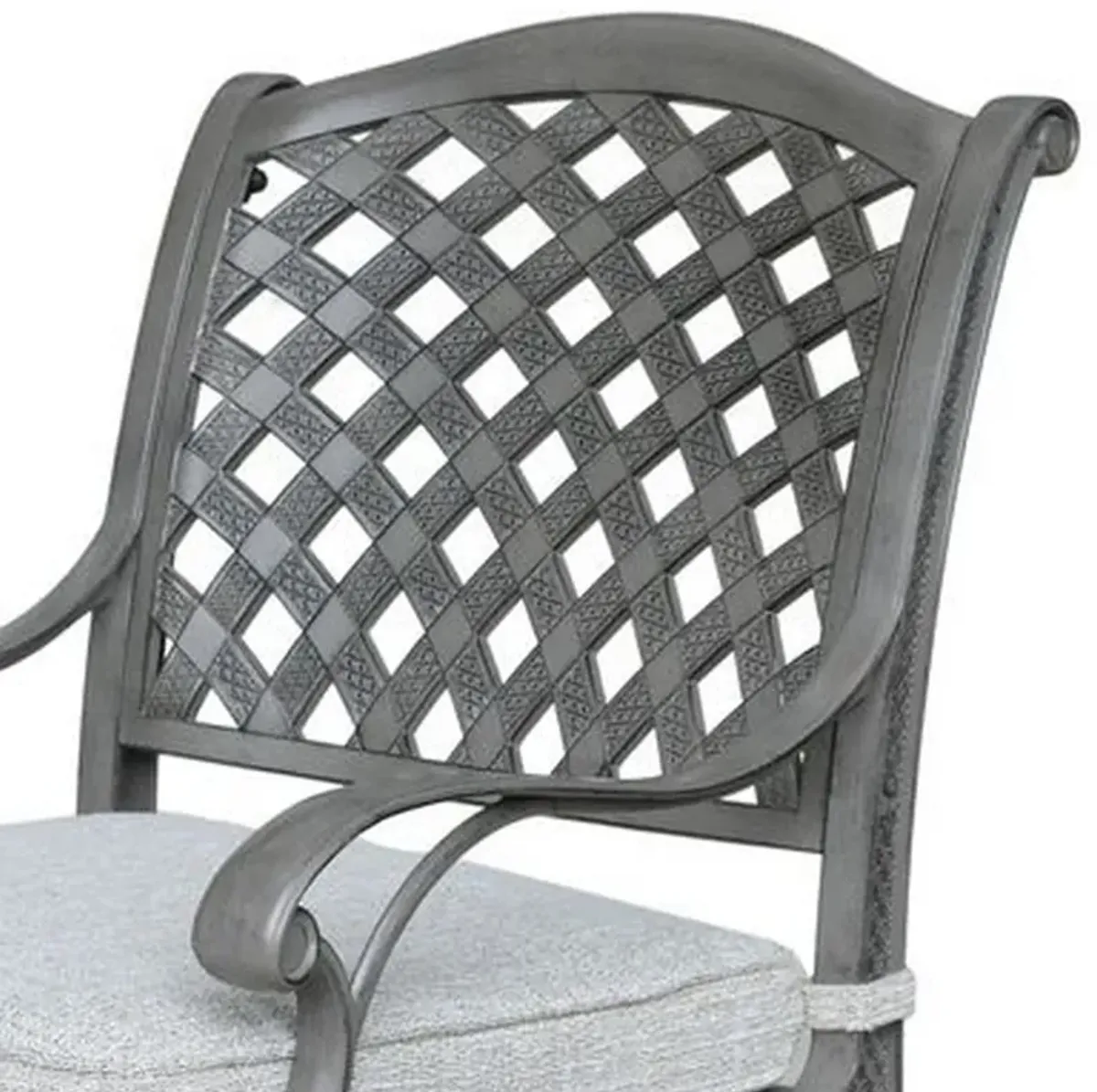 Mace Outdoor Patio Dining Armchair, 24 Inch, Aluminium, Golden Beige