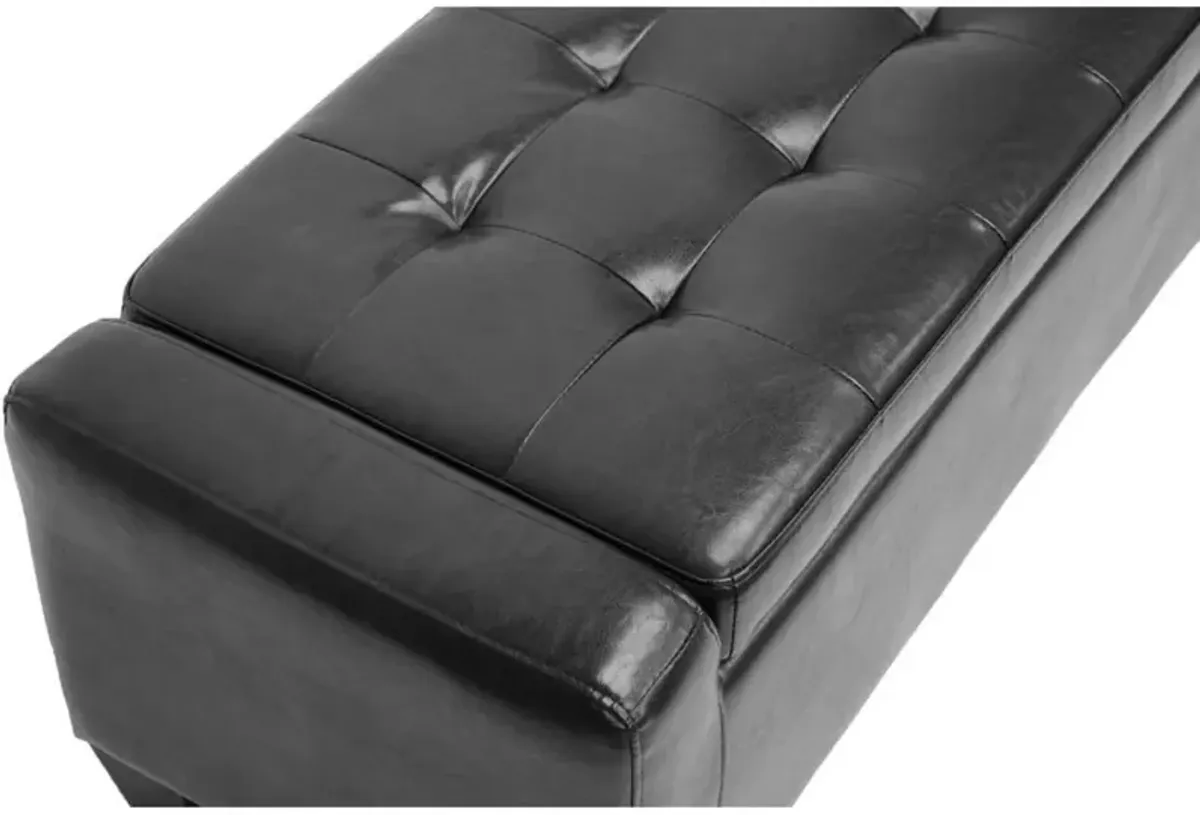 Baxton Studio Manchester Black Ottoman