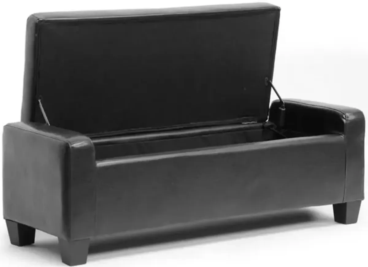 Baxton Studio Manchester Black Ottoman