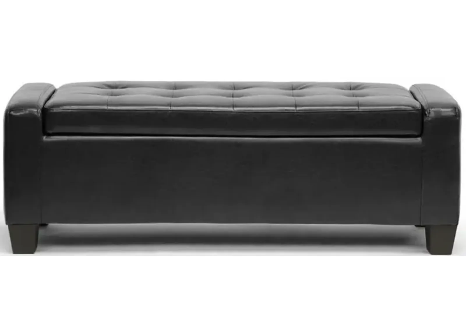 Baxton Studio Manchester Black Ottoman