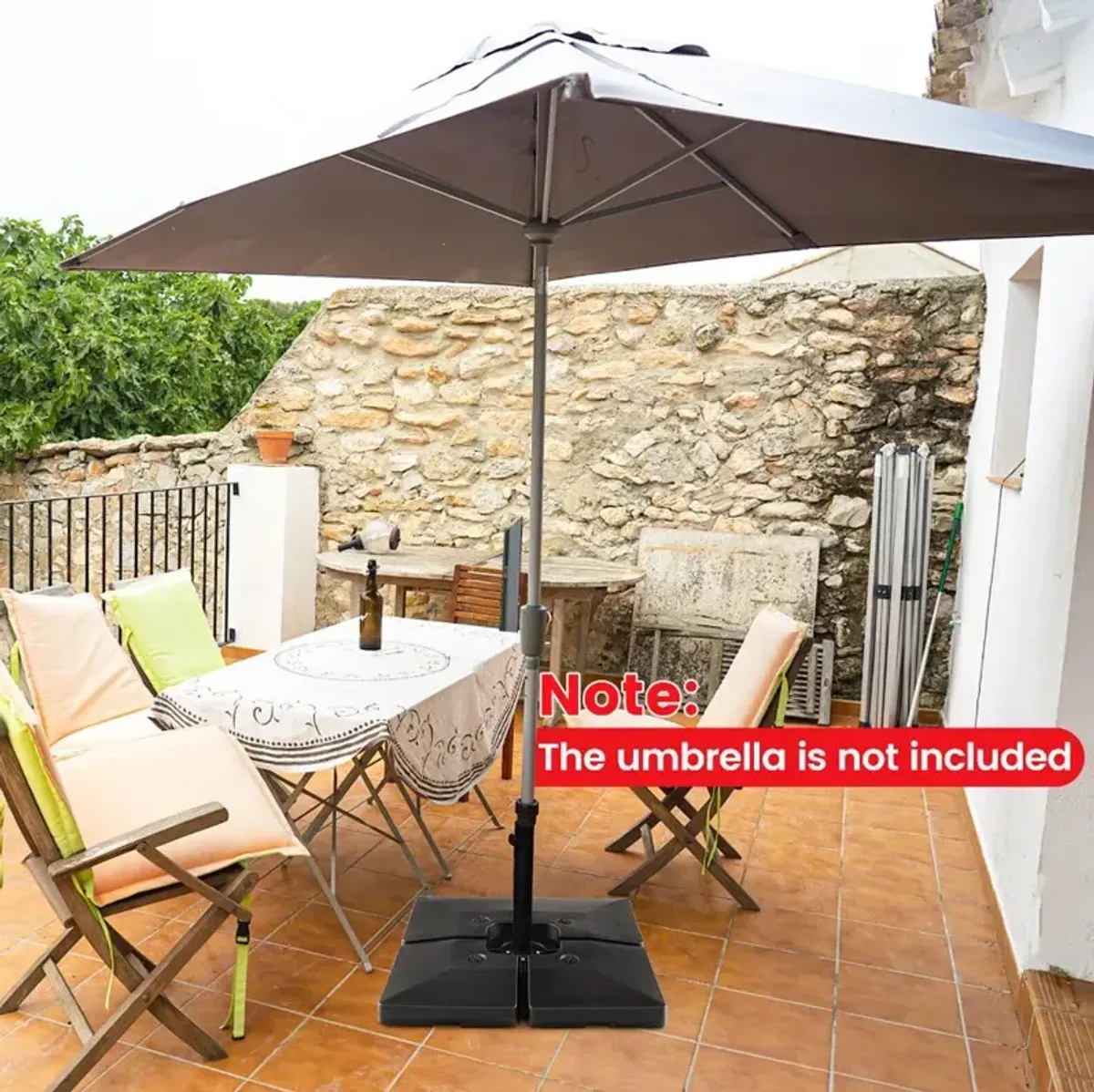 4-Piece 20L Cantilever Offset Patio Umbrella Base