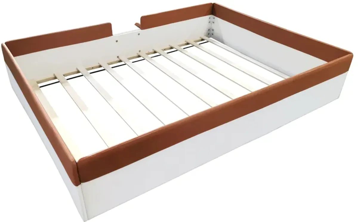 Merax Modern Daybed Frame with Fence and Stairs