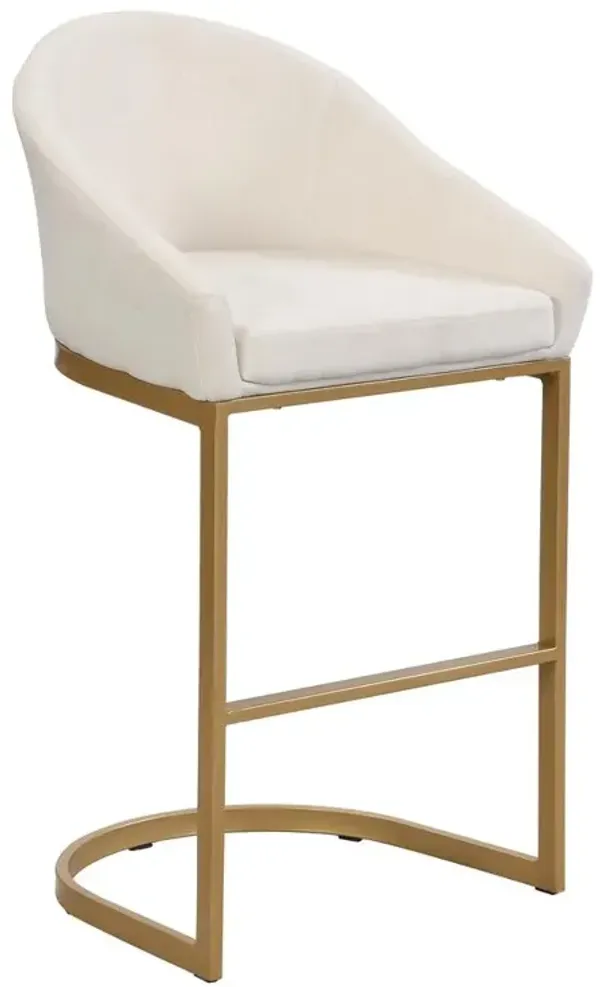 Carolina Living Torano 26 Upholstered Counter Stool - Gold - Cream Upholstery