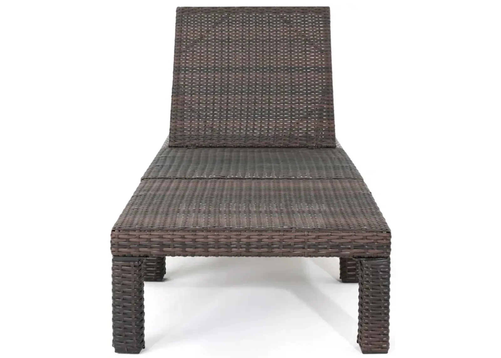 Jamia Chaise Lounger, Brown Wicker, Iron, Adjustable Backrest, 77 Inch