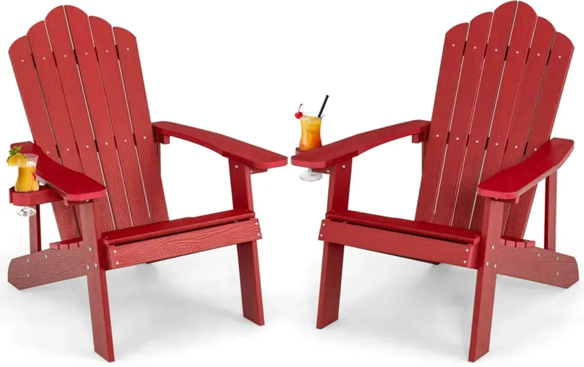 Weather Resistant HIPS Outdoor Adirondack Chair with Cup Holder