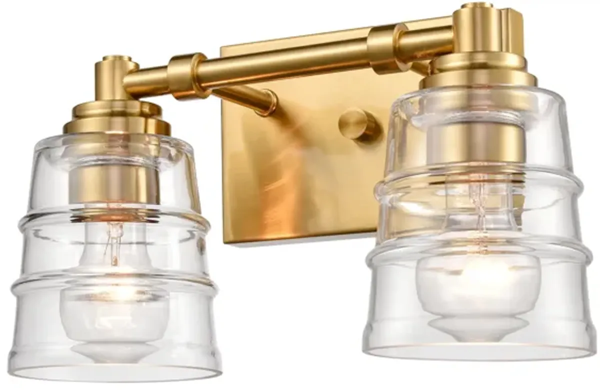 Pulsate 13'' Wide 2-Light Gold Vanity Light