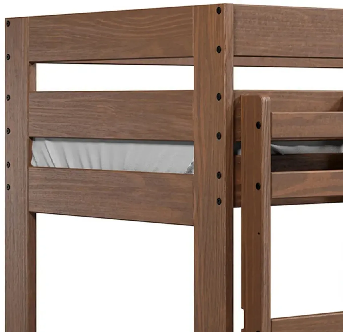 Twin/Twin Bunk Bed with Ladder, Brazilian Pine, Solid Wood, Mahogany