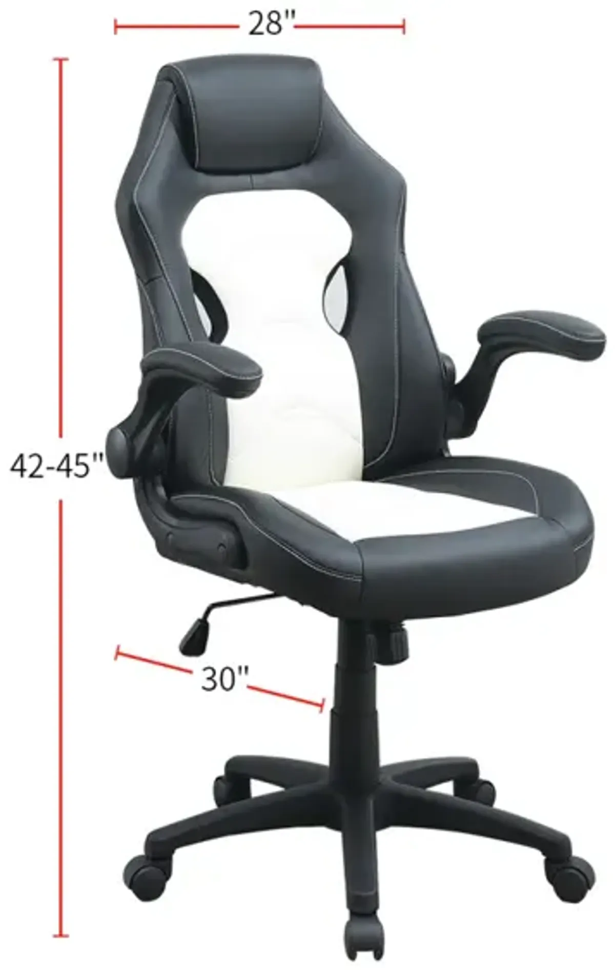 Adjustable Height Executive Office Chair, Black And White