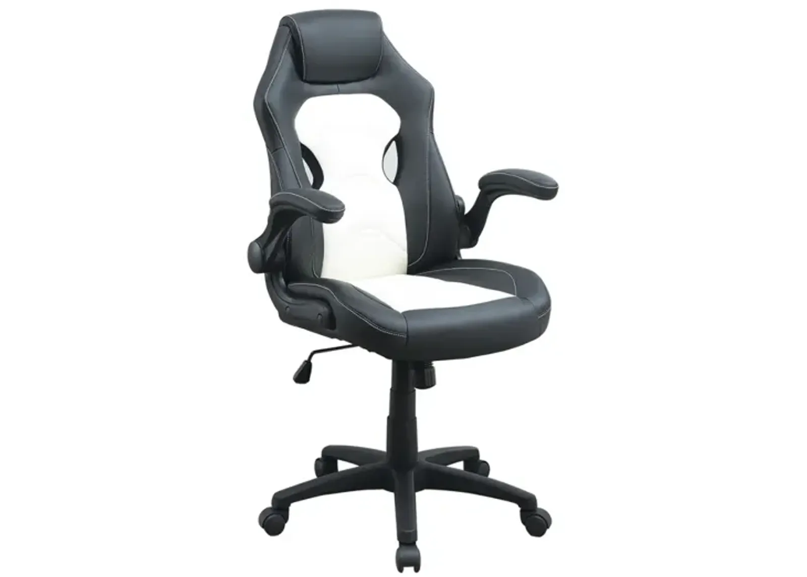 Adjustable Height Executive Office Chair, Black And White