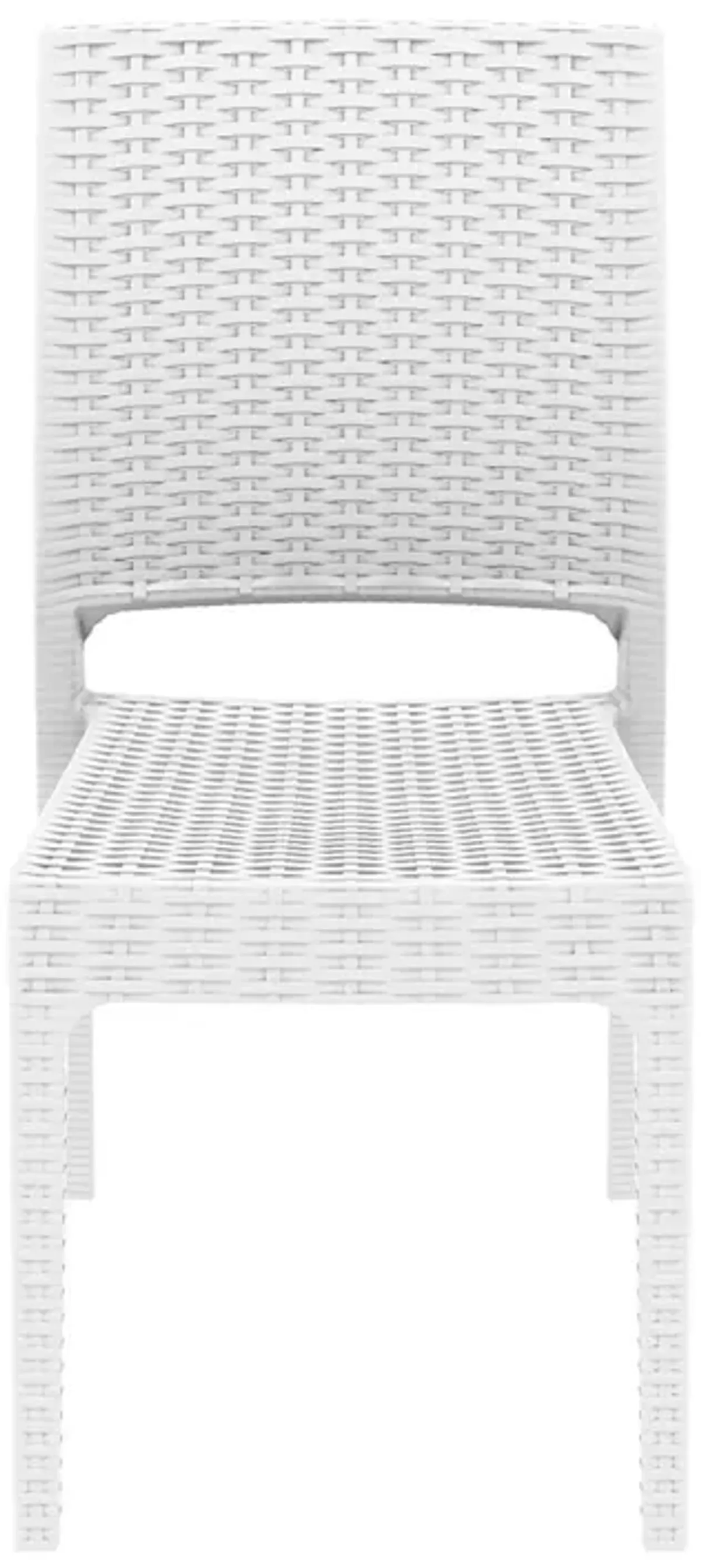 34" White Patio Wickerlook Stackable Dining Chair