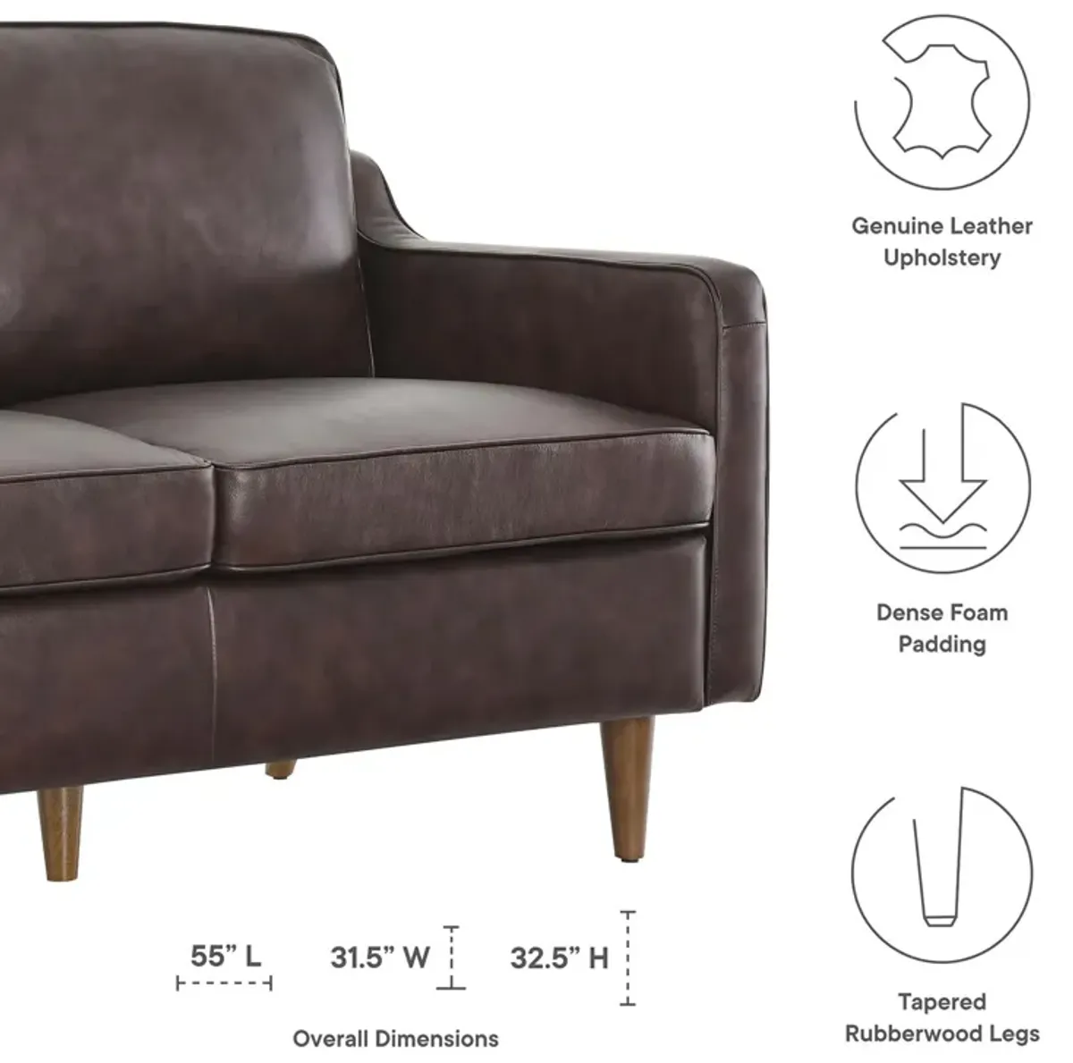 Impart Genuine Leather Loveseat