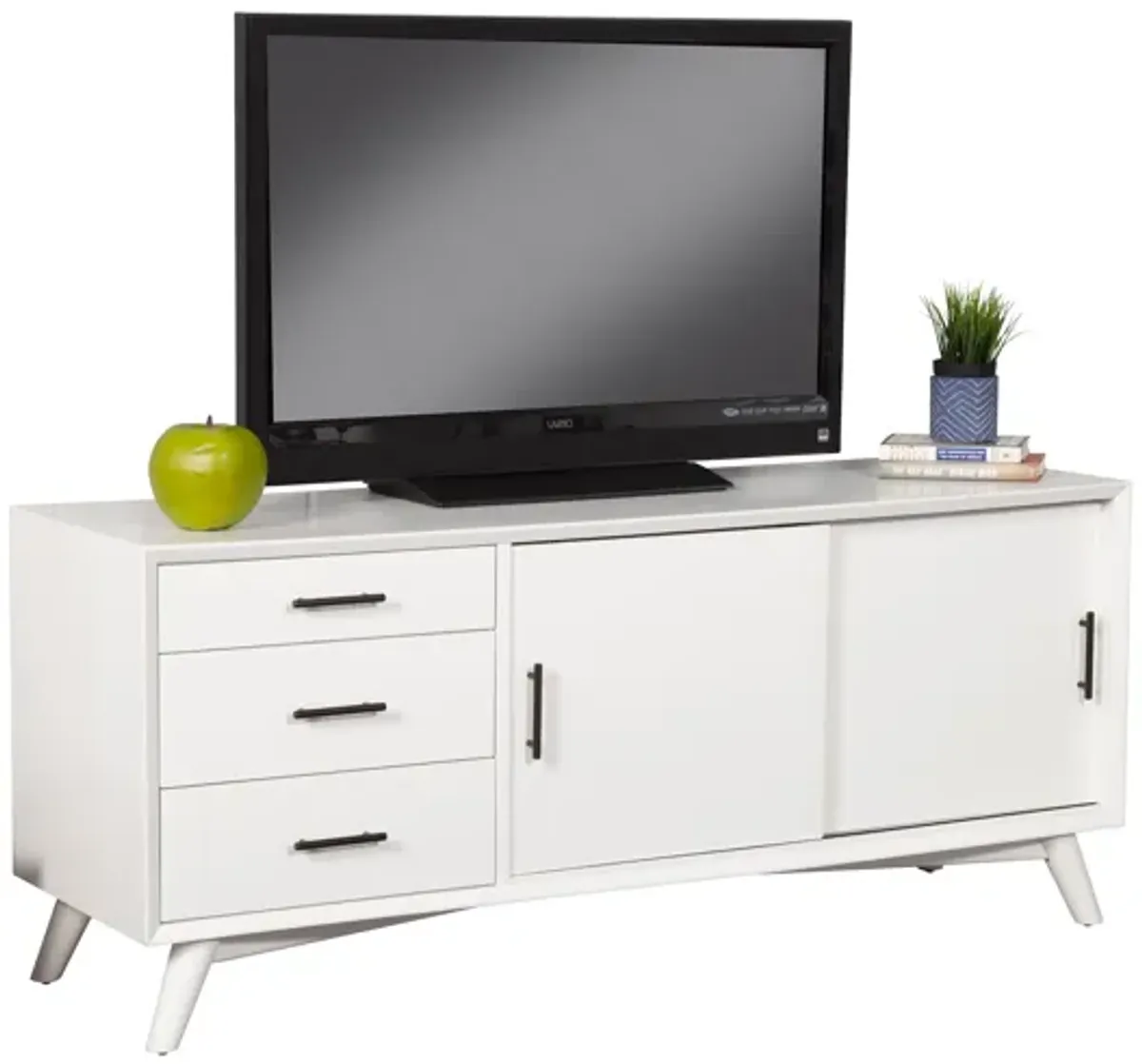 Flynn Large TV Console, White