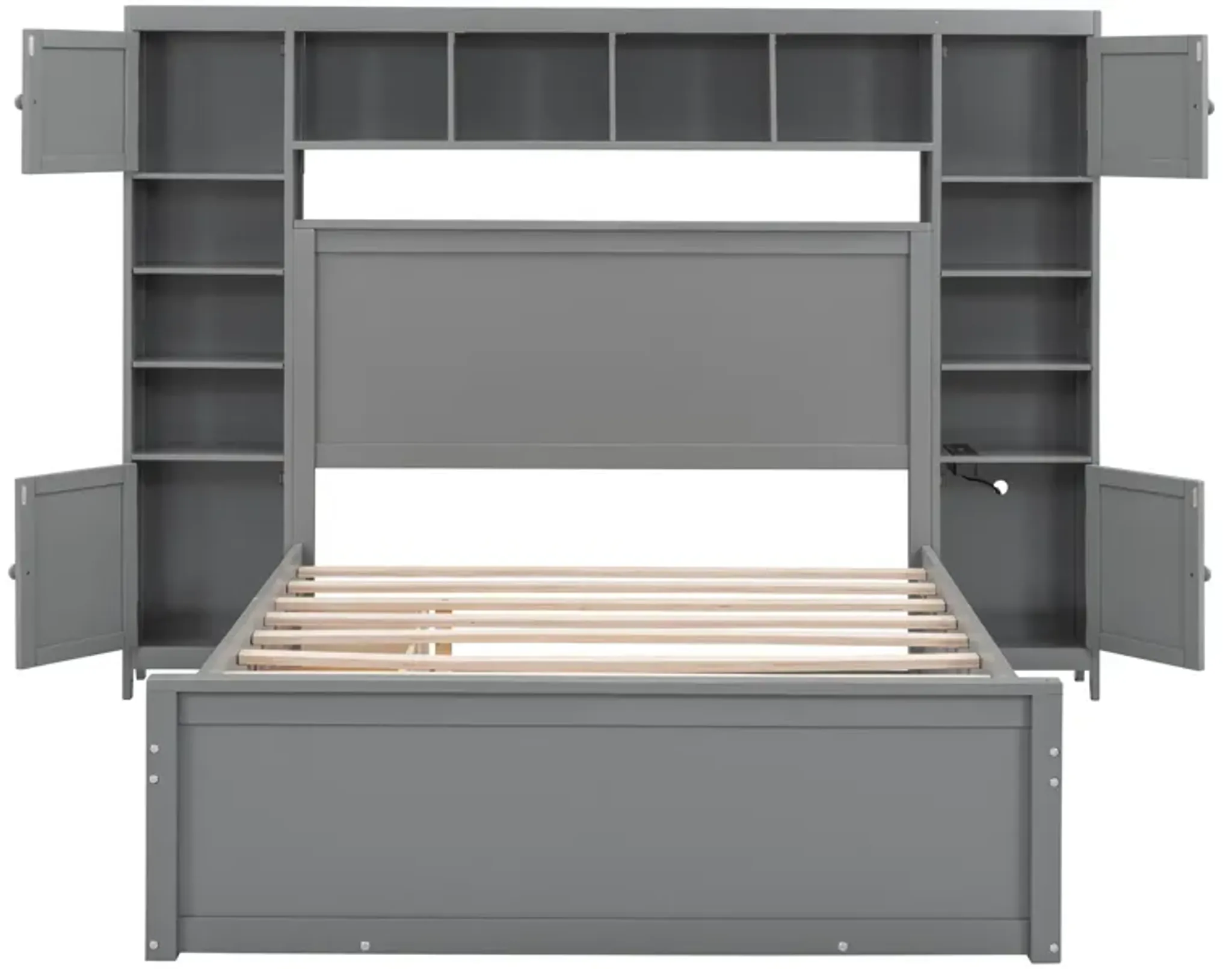 Merax Storage Platform Bed with Sockets | Furniture.com