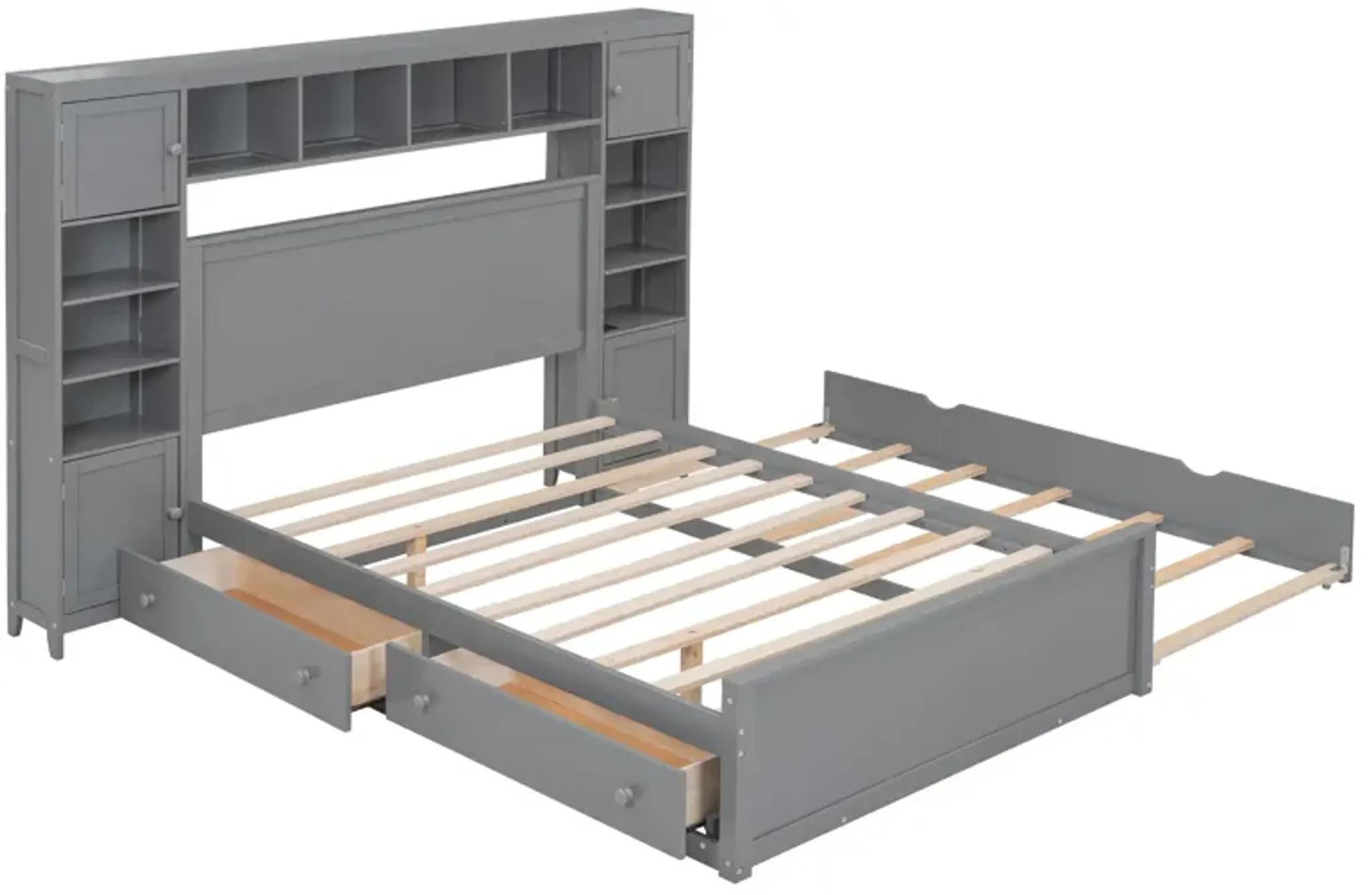 Merax Storage Platform Bed With Sockets Mathis Home | Furniture.com